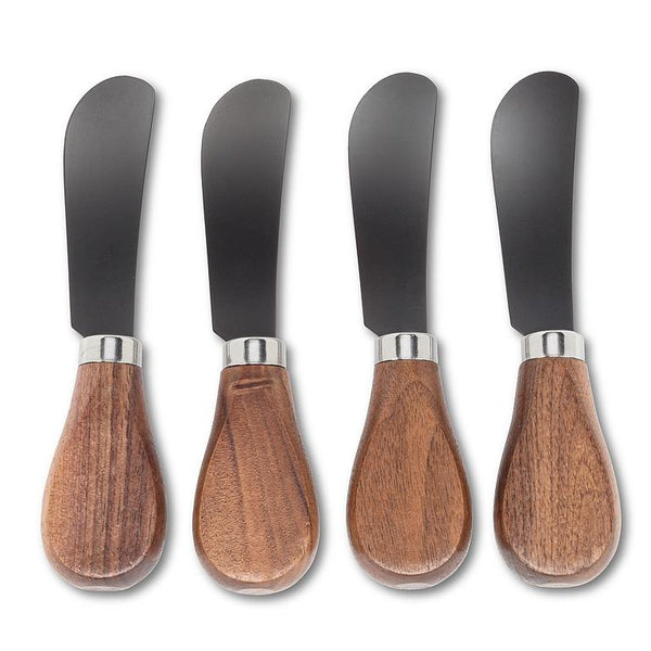 Walnut Handled Pate Spreaders. Set of 4