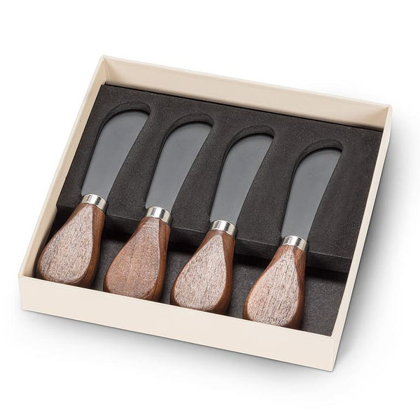 Walnut Handled Pate Spreaders. Set of 4